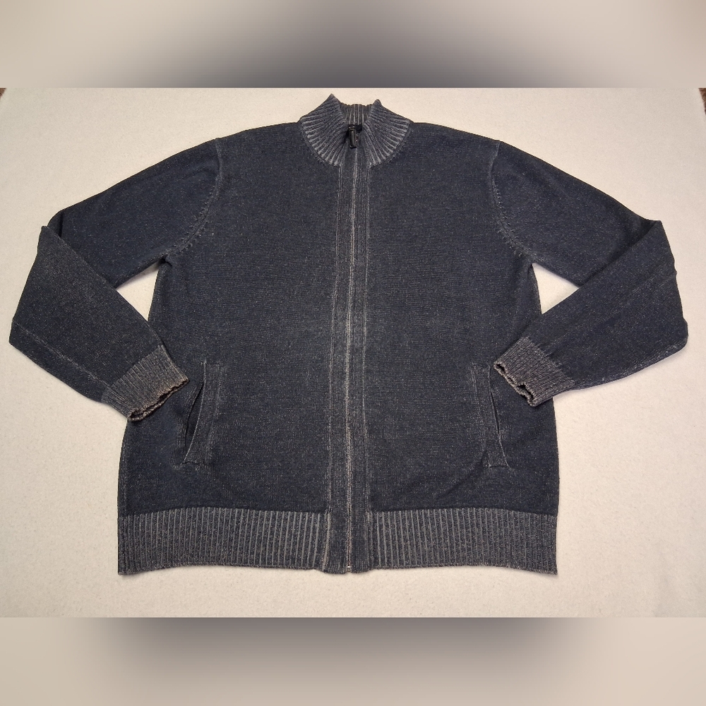 4/20$ ➡️ Kenneth Cole New York Charcoal Gray Full-Zip Knit Cardigan